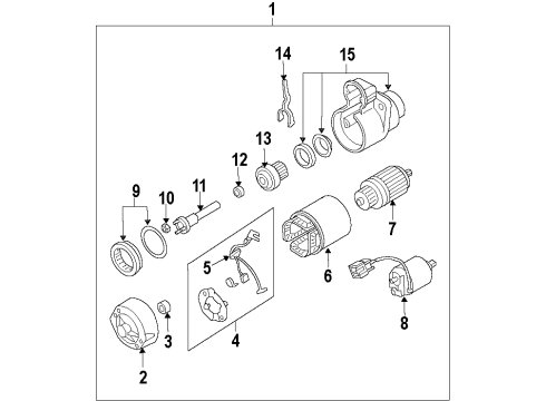 2012 Infiniti G25 Starter Shift Lever Set Diagram for 23322-EV10B