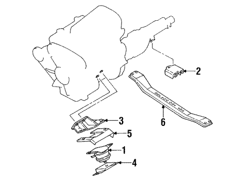 1986 Nissan D21 Engine & Trans Mounting Engine Mounting Bracket, Right Diagram for 11232-09G13