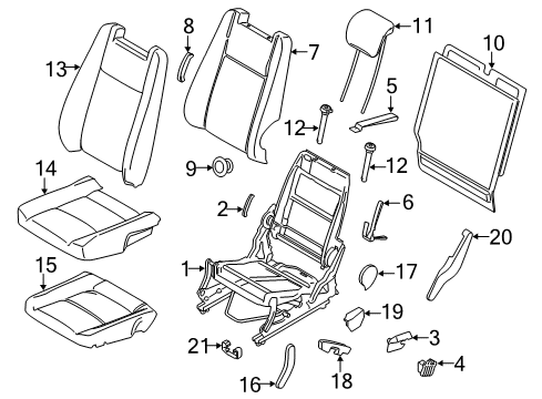 2017 Ford Transit Connect Third Row Seats Seat Cushion Pad Diagram for DT1Z-1763841-B