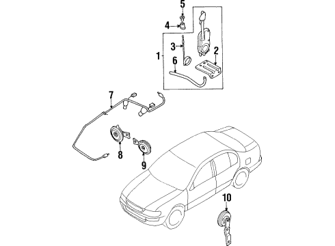 1997 Infiniti I30 Anti-Theft Components Keyless Controller Assembly Diagram for 28595-40U60