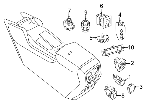 2020 Nissan Pathfinder A/C & Heater Control Units Switch-A/C Diagram for 25170-1LA0D