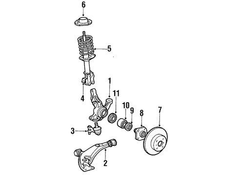 1987 Toyota Tercel Front Suspension Components, Lower Control Arm, Stabilizer Bar Seal, Oil Diagram for 90311-56006