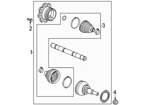 2022 GMC Sierra 3500 HD Axle Shaft - Front Axle Assembly Diagram for 84987262
