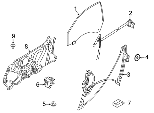 2021 BMW M8 Gran Coupe Front Door CARRIER, DOOR FRONT LEFT Diagram for 51487440715