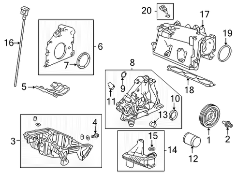 2021 Acura TLX Engine Parts, Mounts, Cylinder Head & Valves, Camshaft & Timing, Variable Valve Timing, Oil Pan, Oil Pump, Balance Shafts, Crankshaft & Bearings, Pistons, Rings & Bearings MANIFOLD, IN Diagram for 17100-6S9-A00