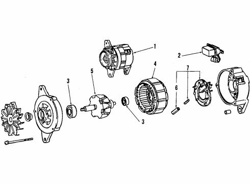 1985 Toyota 4Runner Alternator Brushes Diagram for 27371-31011