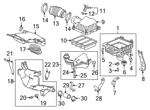 2019 Honda Accord Filters Clamp, Air Flow (84) Diagram for 17314-5A2-A01