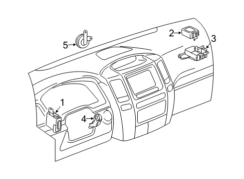 2006 Lexus GX470 Anti-Theft Components Bracket, Transponder Key Diagram for 89788-60010