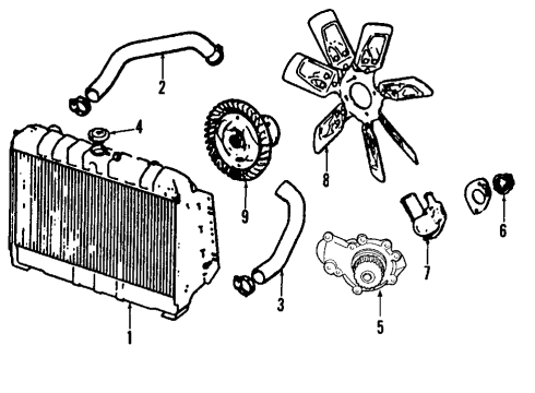 2004 Jeep Wrangler Cooling System, Radiator, Water Pump, Cooling Fan Relay Diagram for 56041891AD