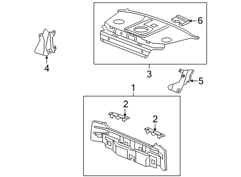 2009 Acura TSX Rear Body Stiffener, RR. Bumper Face Diagram for 66118-TL0-G00ZZ