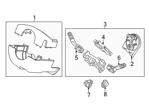 2017 Ford Police Interceptor Utility Shroud, Switches & Levers Pedal Adjust Switch Diagram for GB5Z-9G604-AA