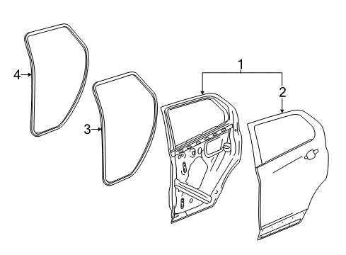 2020 Chevrolet Equinox Rear Door Door Weatherstrip Diagram for 84133959