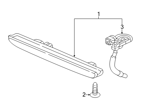 2017 Honda Civic High Mount Lamps Light Assy., High Mount Stop Diagram for 34270-TEY-Y01