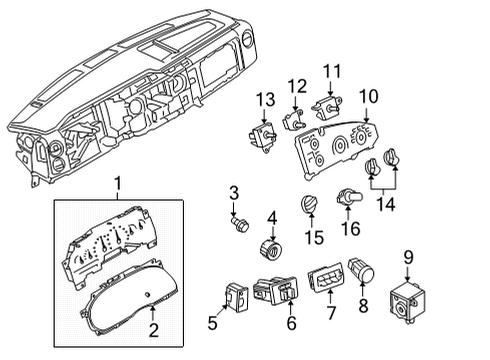 2018 Ford E-350 Super Duty Switches Cluster Diagram for GC2Z-10849-AA