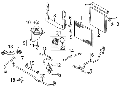 2017 BMW X6 Radiator & Components Line, Heating-Expansion Tank-Pump Diagram for 17127648187