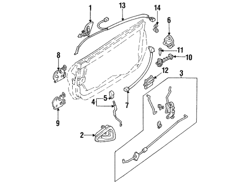 1995 Ford Probe Door & Components Handle, Outside Diagram for F72Z6122404AA