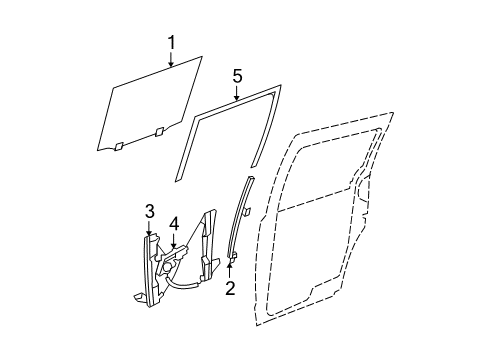 2016 Dodge Grand Caravan Sliding Door Channel-Sliding Door Glass Diagram for 4894686AC