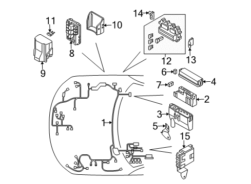 2003 Infiniti FX35 Controls - Instruments & Gauges Body Control Module Controller Assembly Diagram for 284B1-CG301