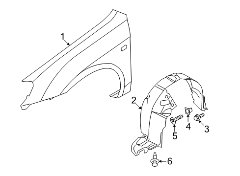 2005 Kia Spectra5 Fender & Components Guard Assembly-Front Wheel Diagram for 868122F000