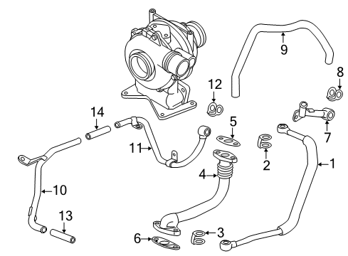 2016 GMC Sierra 2500 HD Turbocharger Feed Line Diagram for 12642657