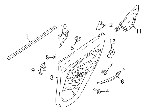 2020 Ford EcoSport Front Door Belt Weatherstrip Diagram for CN1Z-1625860-B