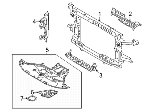 2021 Hyundai Santa Fe Radiator Support, Splash Shields Guard-Air Diagram for 29135-CL000