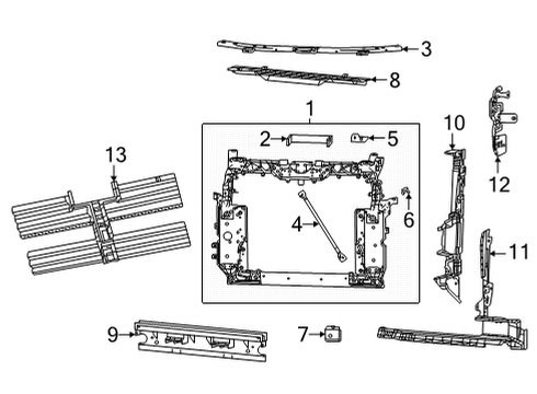 2021 Jeep Grand Cherokee L Radiator Support NUT/RIVET-HEXAGON Drive Diagram for 6511062AA