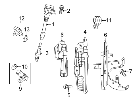 2019 Honda Fit Powertrain Control Coil Assembly, Plug To Diagram for 30520-5R0-013