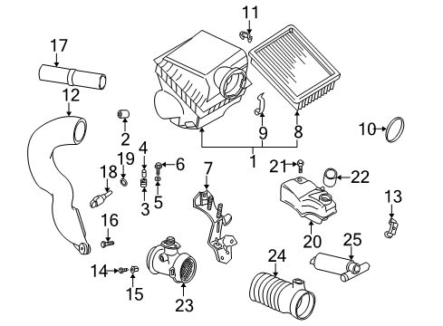 1997 BMW 540i Filters T-Shape Idle Regulating Valve Diagram for 13411733090