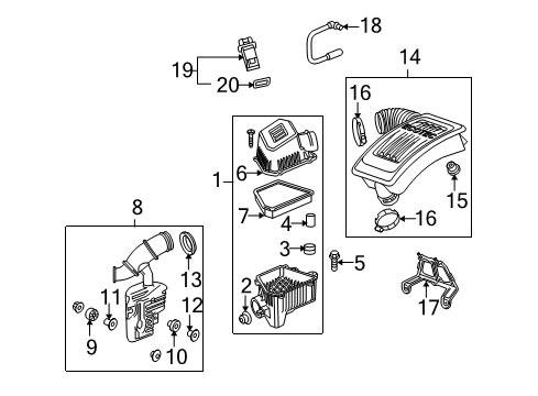 2016 Chevrolet Equinox Air Intake Air Cleaner Assembly Diagram for 84066771