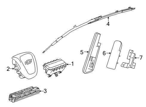 2020 Chevrolet Trax Air Bag Components Driver Air Bag Diagram for 42702564