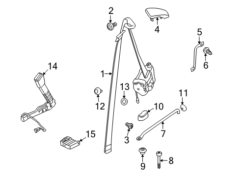 2008 BMW 135i Seat Belt Covering Cap Diagram for 72117069963