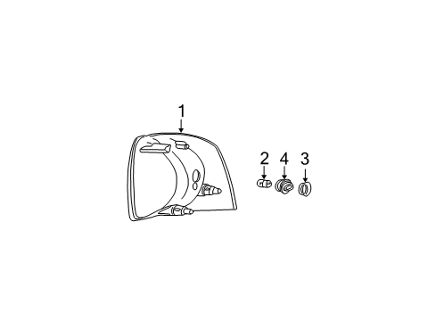 2004 Ford Explorer Park & Signal Lamps Park/Turn Lamp Diagram for 4L2Z-13201-AB