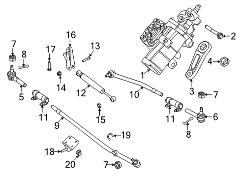 2016 Ford E-350 Super Duty Steering Column & Wheel, Steering Gear & Linkage Stabilizer Nut Diagram for -N806085-S441