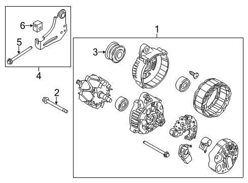 2017 Kia Rio Alternator Generator Assembly Diagram for 373002B610