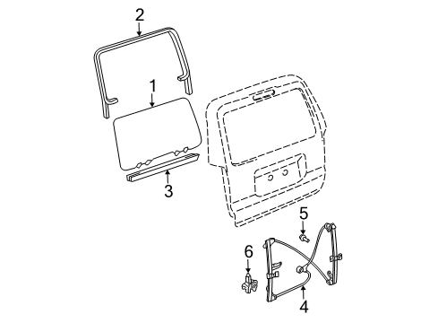 2005 Toyota 4Runner Back Door Run Channel Diagram for 68275-35020