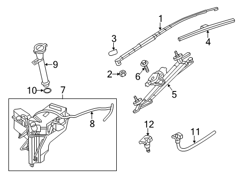 2020 Nissan Pathfinder Wiper & Washer Components Bolt Diagram for 01436-00541