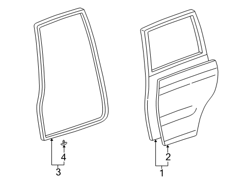 1999 Toyota Land Cruiser Rear Door Outer Panel Diagram for 67114-60170