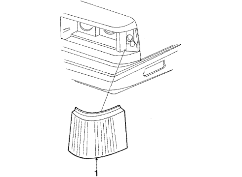 1993 Dodge Dynasty Side Marker & Signal Lamps Lamp Asm Front S/MKR & REFLE Diagram for 4399815