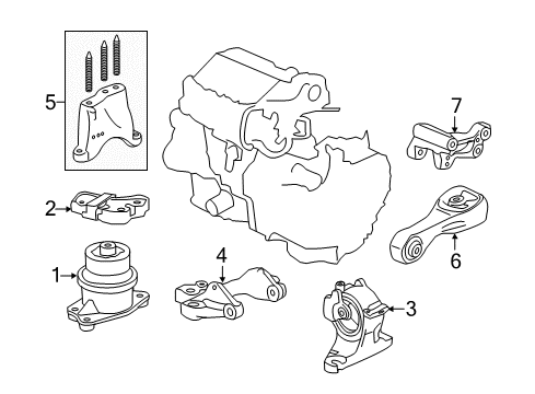 2013 Honda CR-Z Engine & Trans Mounting Bracket, Transmission Mountingbase (MT) Diagram for 50655-SZT-003