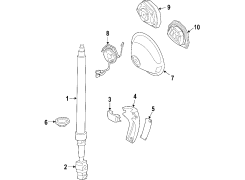 2004 Dodge Sprinter 3500 Steering Column & Wheel, Steering Gear & Linkage Column-Steering Diagram for 5129396AA