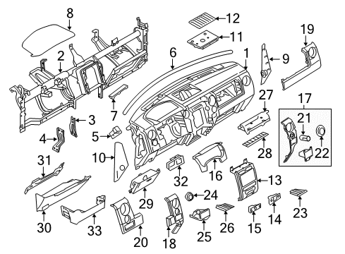 2011 Ford F-150 Instrument Panel Upper Cover Side Cover Diagram for BL3Z-1504481-AA