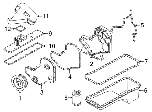 1996 Dodge Ram 3500 Engine Parts, Mounts, Cylinder Head & Valves, Camshaft & Timing, Oil Cooler, Oil Pan, Oil Pump, Crankshaft & Bearings, Pistons, Rings & Bearings Cover-Intake Manifold Diagram for 4856722