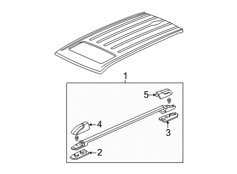 2012 Honda Pilot Luggage Carrier Gasket, R. RR. Diagram for 75273-SZA-A02