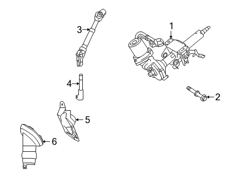 2011 Lexus HS250h Steering Column & Wheel, Steering Gear & Linkage Bolt, Tilt Steering Pawl Set Diagram for 45897-20020