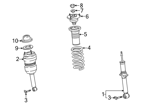2004 Lexus LS430 Struts & Components - Front ABSORBER Assembly, Shock Diagram for 48510-80131