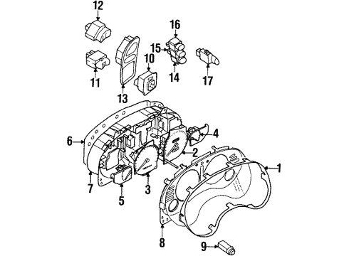 1998 Dodge Avenger Cruise Control System Gauge Temperature & Oil Diagram for MR149302