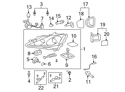 2011 Lexus IS F Headlamps Headlamp Swivel Computer Assembly Diagram for 89940-53011