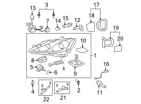 2009 Lexus IS F Front Lamps - Combination Lamps Headlamp Unit Assembly, Left Diagram for 81070-53341