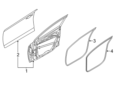 2022 Hyundai Ioniq 5 Door & Components W/STRIP ASSY-FR DR SIDE LH Diagram for 82130-GI000